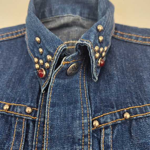 Vintage 1950's Child's Unisex Denim Jacket with S… - image 5