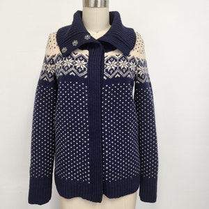 Vintage 1980&#39;s - 90&#39;s Ladies Eddie Bauer XS - Small Nordic Ski Full Zip - Turtleneck Sweater