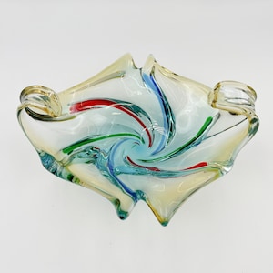 MCM Murano Italy Candy Stripe Bowl