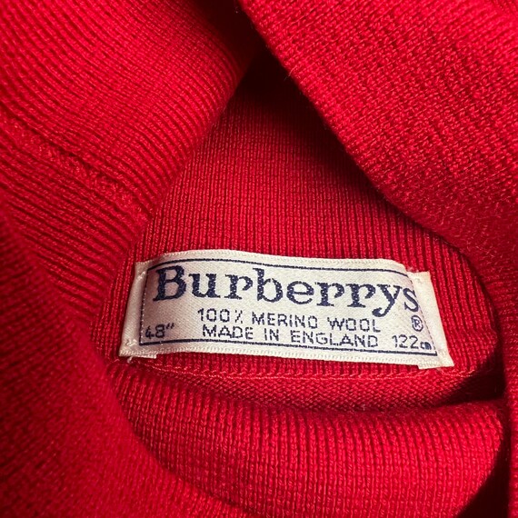 Men's Red X Large Burberry 100% Merino Wool Red T… - image 3