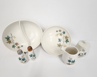 Vintage 1960's Carefree True China by Syracuse Woodbine Made in USA - 7 Serving Pieces