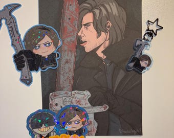 RE9 Leon Kennedy keychain (With print and stickers!)