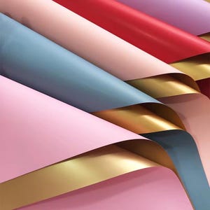 Floral Wrapping Paper Gift Wrap Two Side with Gold