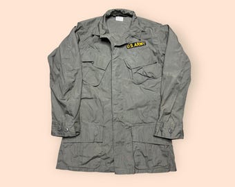 Vintage US Army Jungle Fatigue Jacket Tropical Combat Poplin