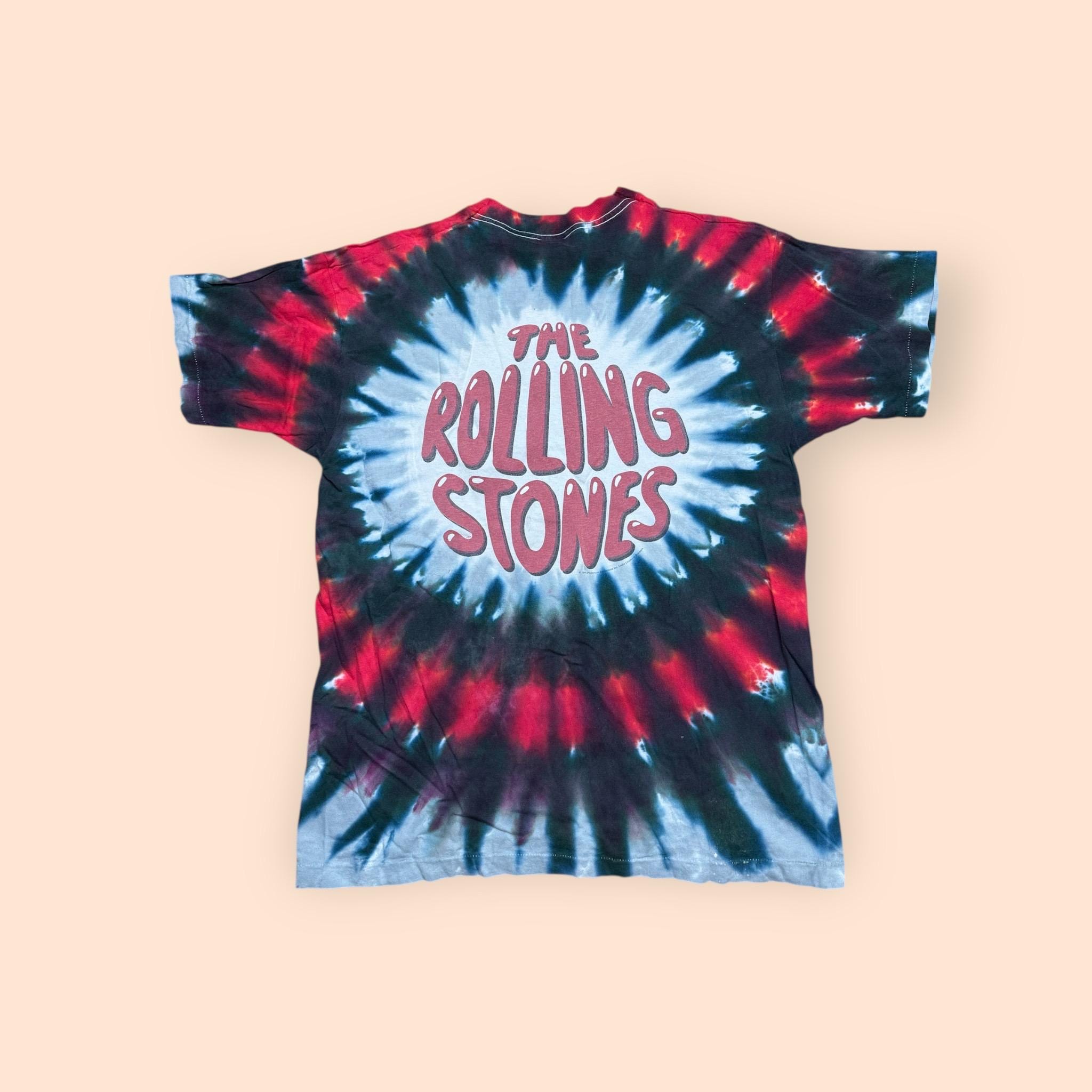 Vintage Rolling Stones 1994 Tie Dye Liquid Blue T Shirt Men's XL