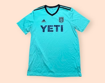Camiseta de fútbol Adidas Austin FC Yeti 2022, verde, usada