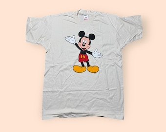 Vintage 1990s Mickey Mouse T Shirt Beige Men’s XL Vtg 90s