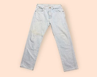 Vintage 1980s Wrangler Denim Jeans Men’s Size 34 x 30 Light Blue Vtg 80s