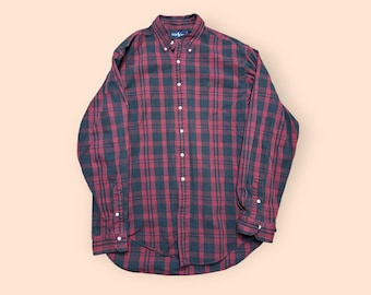 Camisa vintage de cuadros Polo Ralph Lauren de los años 90 para hombre, talla XL, años 90