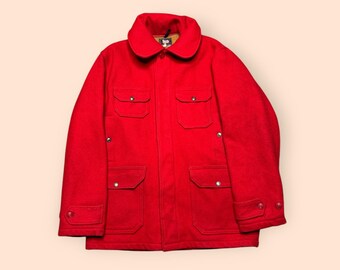 Vintage 70s Woolrich Wool Hoodie Jacket: Striped Zip-up, Women's
