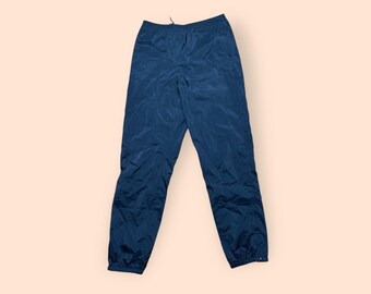 Pantalones cortavientos Nike vintage de los años 90 para hombre, talla pequeña, negros, años 90