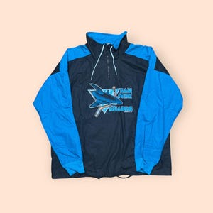 難有Jeff Hamilton San jose sharks スタジャン 90's Jeff Hamilton San Jose Sharks Leather Jacket - Etsy