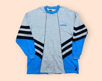 Vintage Adidas 1990s Sweatshirt Men’s XL Gray Blue Descente Vtg 90s
