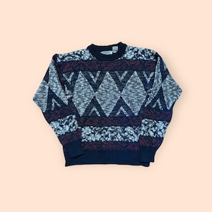 Vintage 1980s Sweater Men’s Medium Method Vtg 80s Fashion