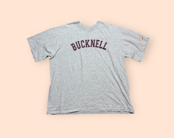 Camiseta vintage de la Universidad de Bucknell, años 90, para hombre, talla 3XL, gris, años 90
