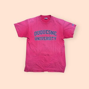 Vintage 1990s Duquesne Dukes Champion T Shirt Men’s Large 90s