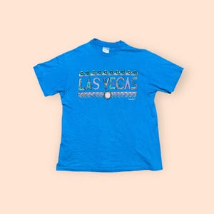 Vintage 1990s Las Vegas T Shirt Men’s Large Blue Vtg 90s