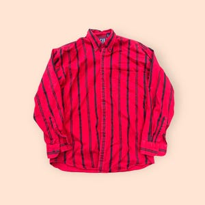 Vintage 1990s Gap Button Up Shirt Red Men’s Medium Vtg 90s