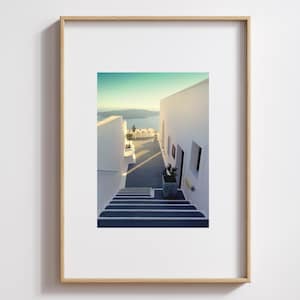 Digital Photography Prints of Santorini Sunset, Greek Island Wall Art, Coastal Landscape, Mediterranean Decor