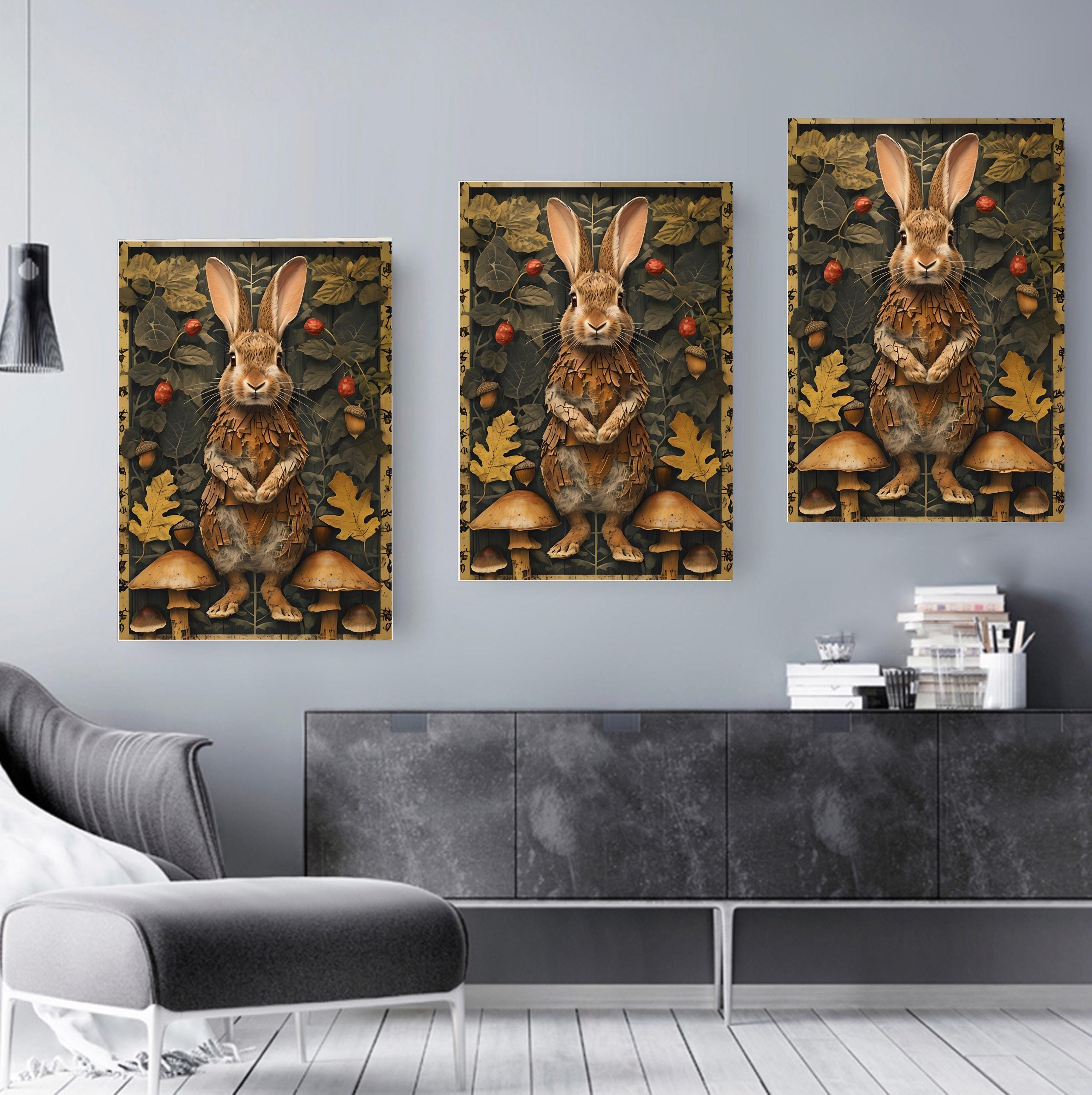 Easter Rabbit,spring Bunny Cottagecore Print,easter Wall Art Painting ...