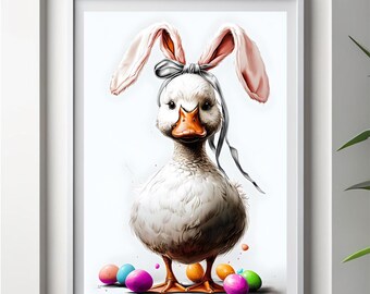 Easter Duck, Printable Wall Art,Easter Wall Art, Minimalist Easter Art,Boho Easter Decor,Boho Nursery decor, Easter printables, Easter Gifts