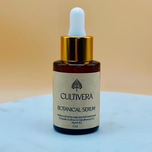 Organic Botanical Anti Aging Facial Serum with Rosehip and Hibiscus / 1 oz Normal and Mature Skin