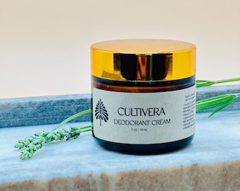 Magnesium Deodorant Cream / Baking Soda Free / Lavender Floral Scent