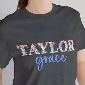 Personalized Name Shirt, Floral Name Shirt, Gifts Floral Shirt, Personalized Shirt, Custom Name Shirt, Gifts For Teacher