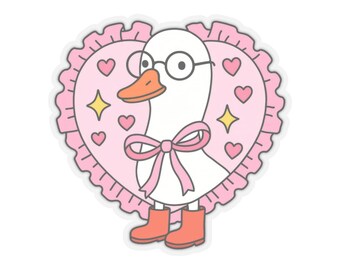 Herat Goose Pink Sticker, Funny Goose Sticker, Chaos Coordinator, Water Bottle Sticker, Sticker Gifts