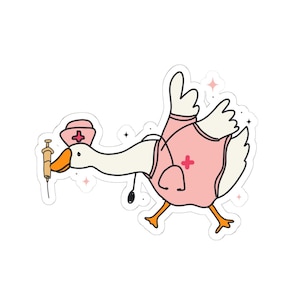 Nurse Goose Sticker, Funny Goose Sticker, Chaos Coordinator, Water Bottle Sticker, Sticker Gifts