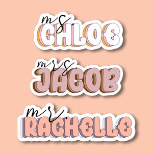 Teacher Appreciation Gift - Waterproof Personalized Name Sticker - Customized Stickers, Water bottle sticker, Laptop Decal, Colored Decal