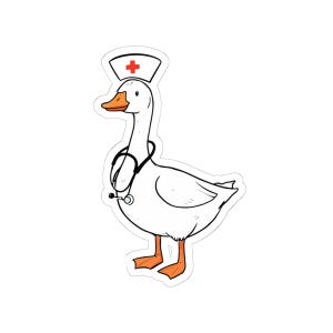 Funny Nurse Goose Sticker, Vinyl Laptop Sticker, Chaos Coordinator, Water Bottle Sticker