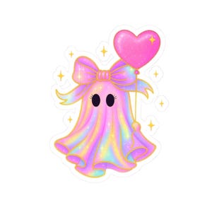Cute Ghost Sticker, Ghosts, Pastel Sticker, Holographic Sticker, Halloween Sticker, Water Bottle Sticker, Laptop Sticker, Gifts