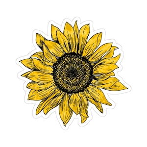 Sunflower Sticker | Vinyl Sticker, Laptop, Phone case, Notebook, Kindle