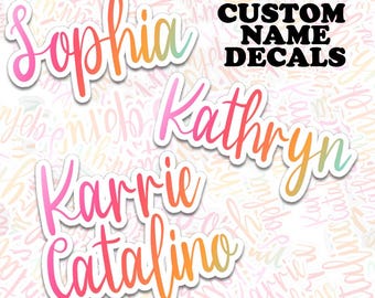 Personalized Name Stickers, Colorful Water bottle sticker, Vinyl Laptop Name Labels, Personalized Gifts
