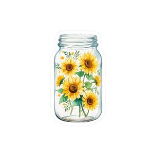Sunflowers In Jar Sticker, Beautiful Sticker, Flower Sticker, Floral Sticker, Macbook Sticker, Laptop Sticker, iPad Sticker