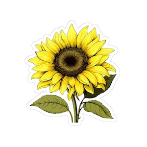 Sunflower Autumn Sticker | Vinyl Sticker, Laptop, Phone case, Notebook, Kindle