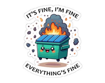 Ich bin fein, alles ist fein Aufkleber, Dumpster Feuer Aufkleber, Vinyl Laptop Aufkleber, Chaos Koordinator, Wasserflasche Aufkleber