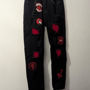 OOAK You should Run patch trousers. Size 28"