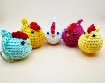Adorable Chunky Chick Keychain - 2.25 Inch Cute Chicken Keyring in 5 Colors - Perfect Gift for Poultry Lovers, Fun Accessory, Gift For Her 