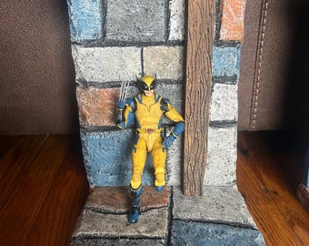 Diorama de pared/suelo de piedra magnético, 2 piezas, escala 1/12
