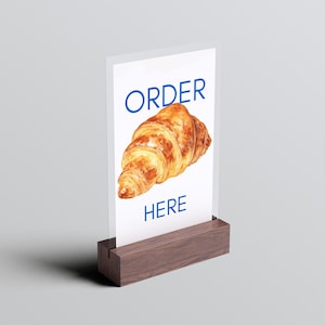 Order Here Sign Printable – Croissant Café Sign for Bakery or Pastry Shop, Wall Art PDF & PNG – French Aesthetic – Instant Digital Download