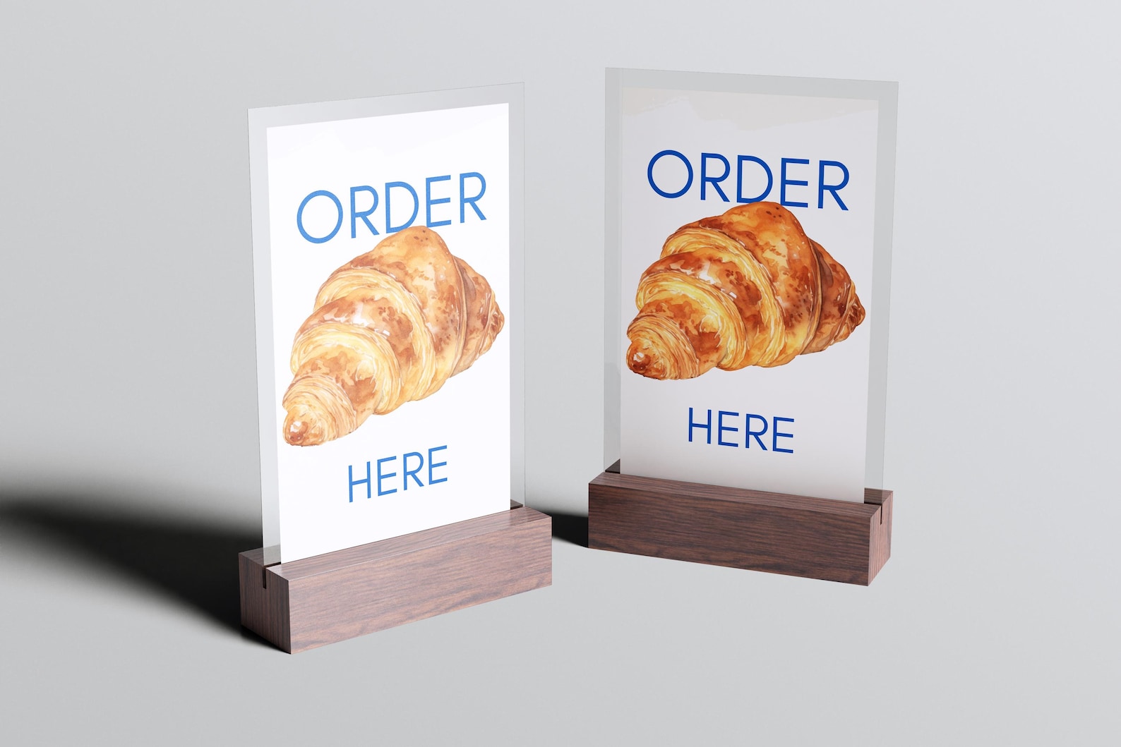 Order Here Sign Printable – Croissant Café Sign for Bakery or Pastry ...