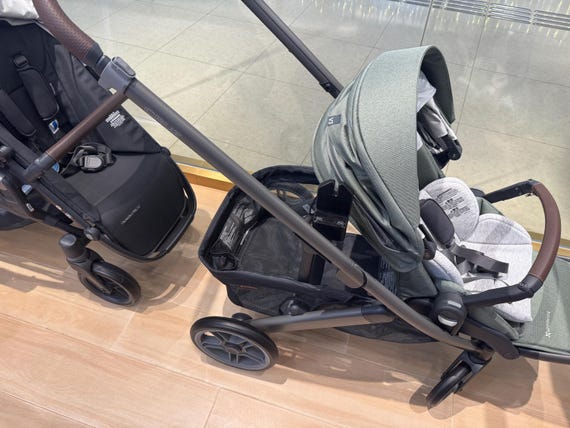 stroller newborn to toddler Lortsybab 2-in-1 Baby - Folding Infant Pram Stroller with Reversible Seat #FeederRod Size:5'6'' - 1pc - 15kg Full Rollers Additional features that parents Uppababy V3 Vista/Cruz/Minu V2
