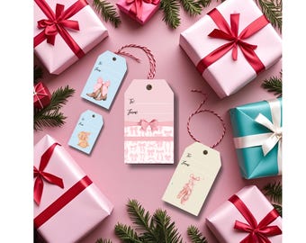 Coquette Gift Tags, Printable Coquette Gift Tags, Downloadable Tags