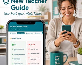 Teacher Survival Kit, New Teacher Digital Product, Interactive Guide, Classroom Management, Web App, Instant Download, PWA PDF