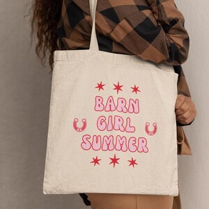 Scheunenmädchen Sommer Tragetasche, Pferdeliebhaber Tasche, Reittasche, Boho Tragetasche, Western Tragetasche, Geschenk für Pferdeliebhaber