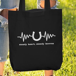 Baumwollsegeltuch-Einkaufstasche des Pferdeliebhabers, perfekte für Reitgeschenke, Pferdeshow-Tasche, Pferdemutter-Tasche, Muttertagsgeschenk, Pferdemädchen-Geschenk