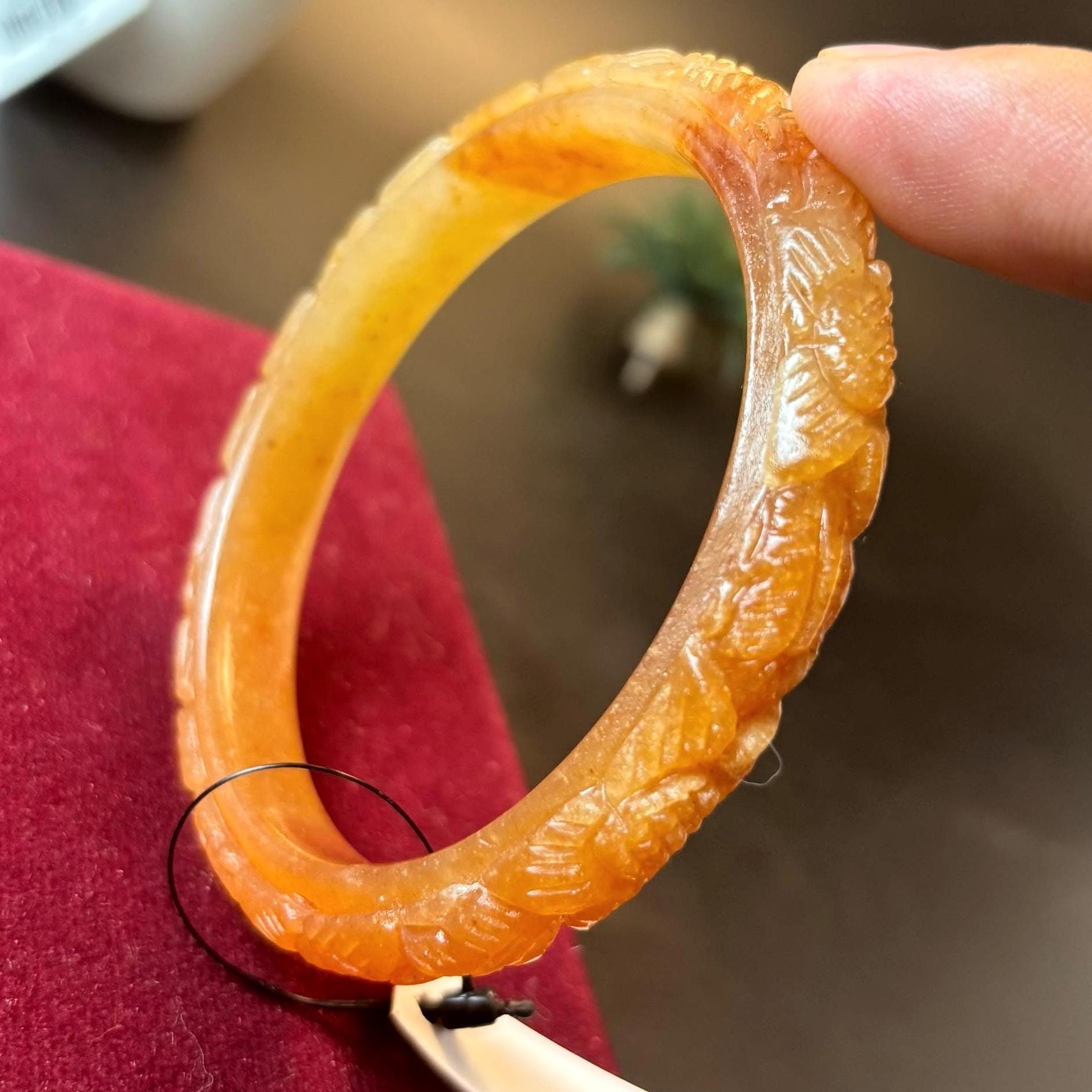 Genuine Orange Jade Bracelet Australia