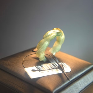 6 1/2US Braided Light Green Jadeite Ring–Hand-Carved Lucky Jewelry | Natural A-Grade Burmese Jade Symbolizing Harmony, Strength & Resilience